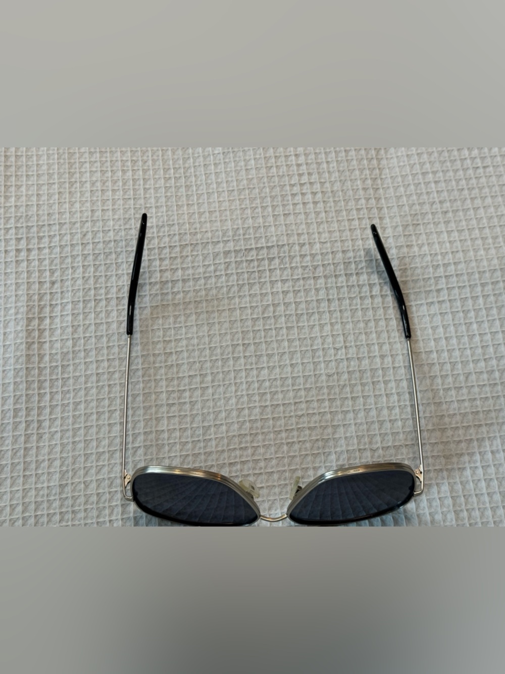 Vintage Silver metal Frame Sunglasses with Dark Blue Lenses - Picture 6 of 12